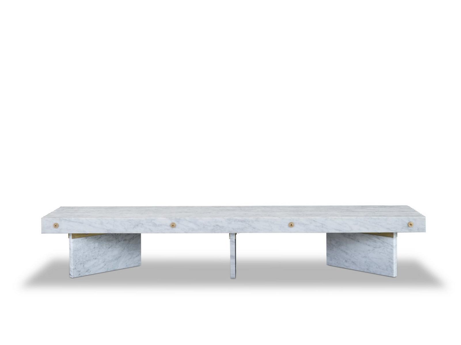 RAIL Rectangular marble coffee table