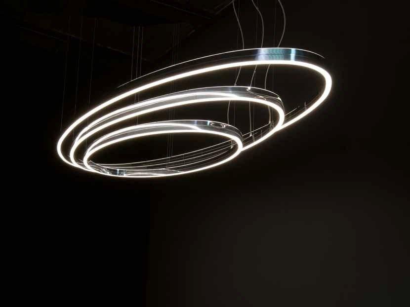 DOPPIO ELLIPSE LED aluminium pendant lamp