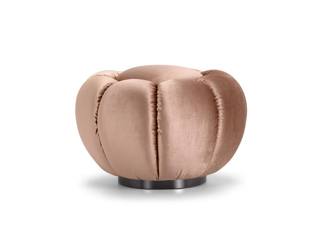 ARKE Upholstered round fabric pouf