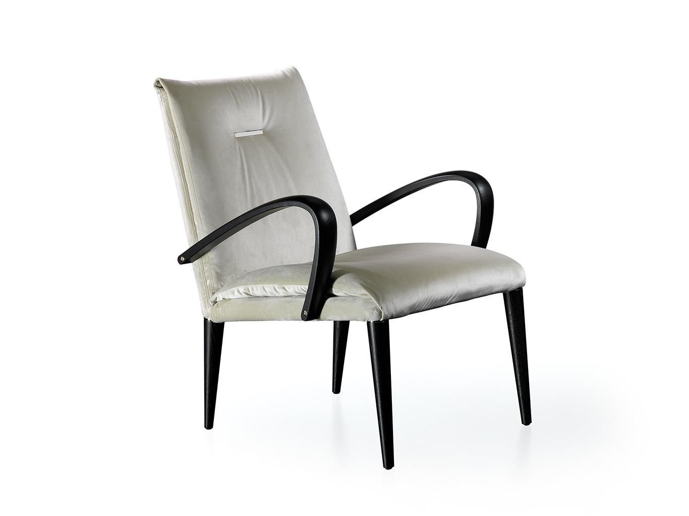 SOFT Upholstered leather easy chair with armrests