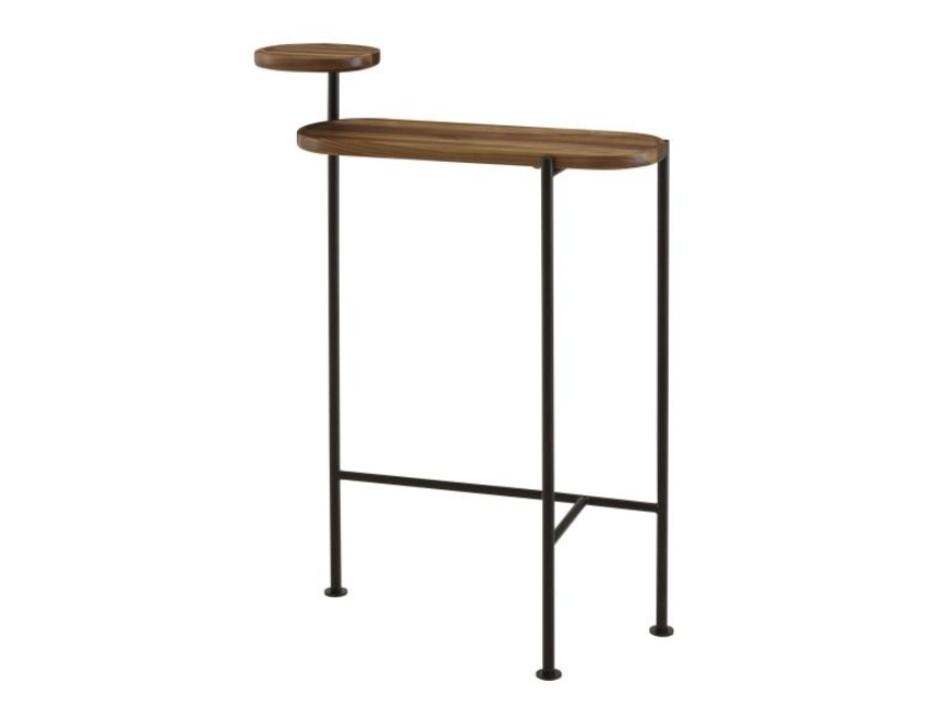 LOOMY Oval steel and wood console table