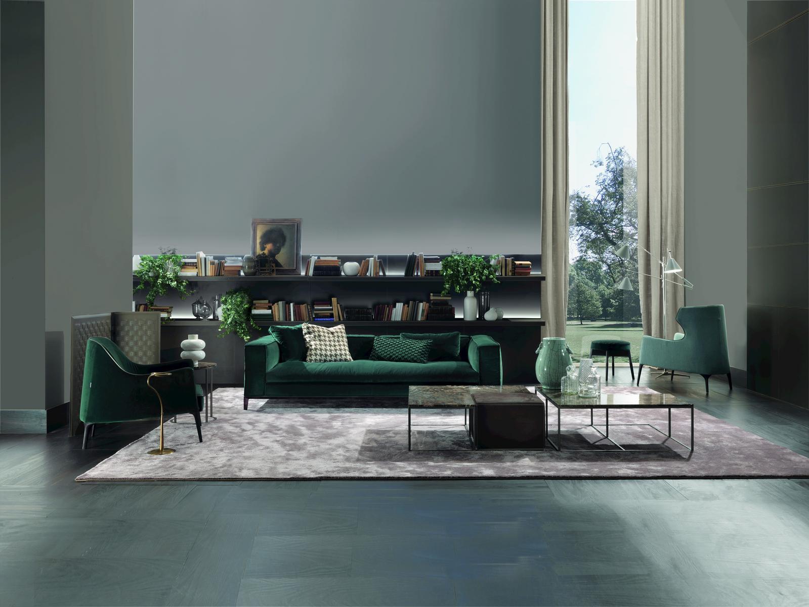 JACKIE BERGERE Bergere fabric armchair with armrests