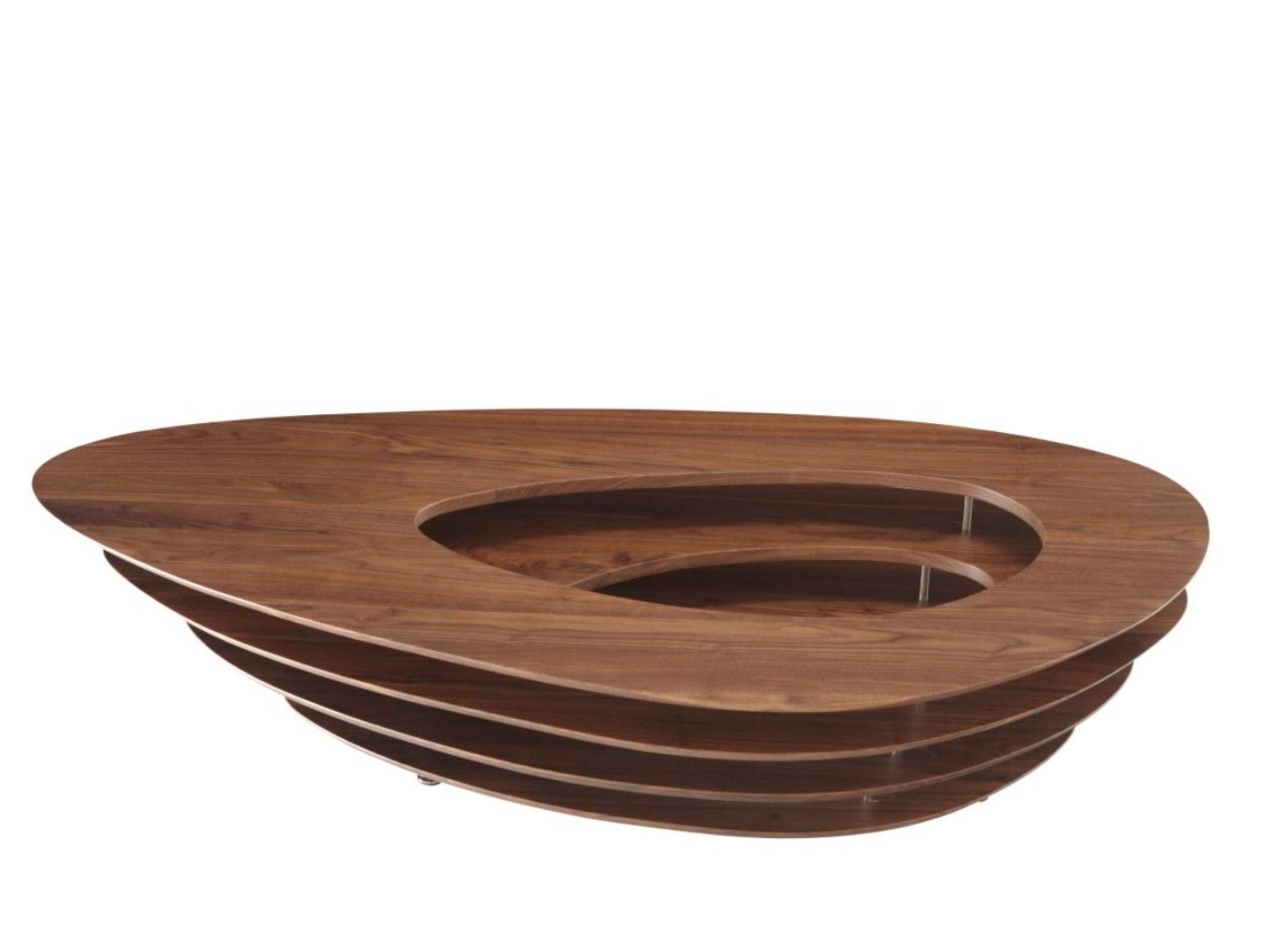 INTERSTICE Low walnut coffee table INTERSTICE Low walnut coffee table