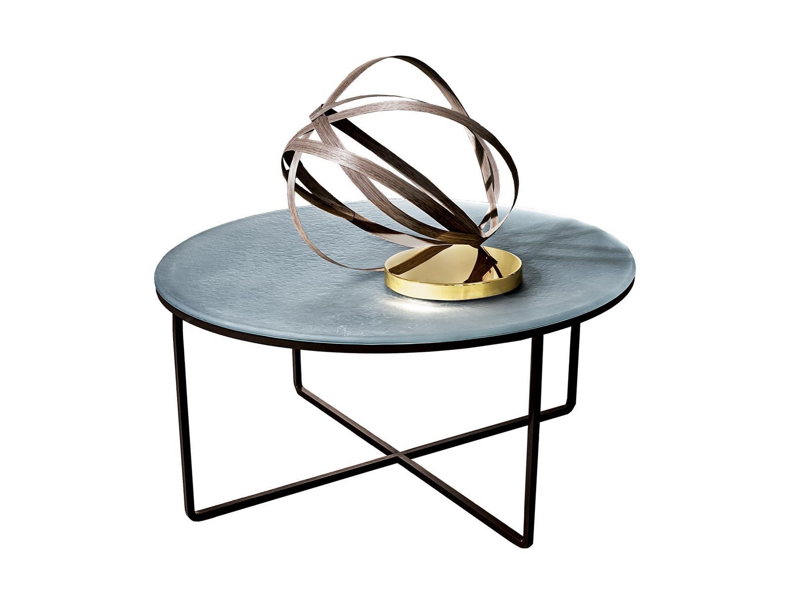 PIKTOR Round glass coffee table