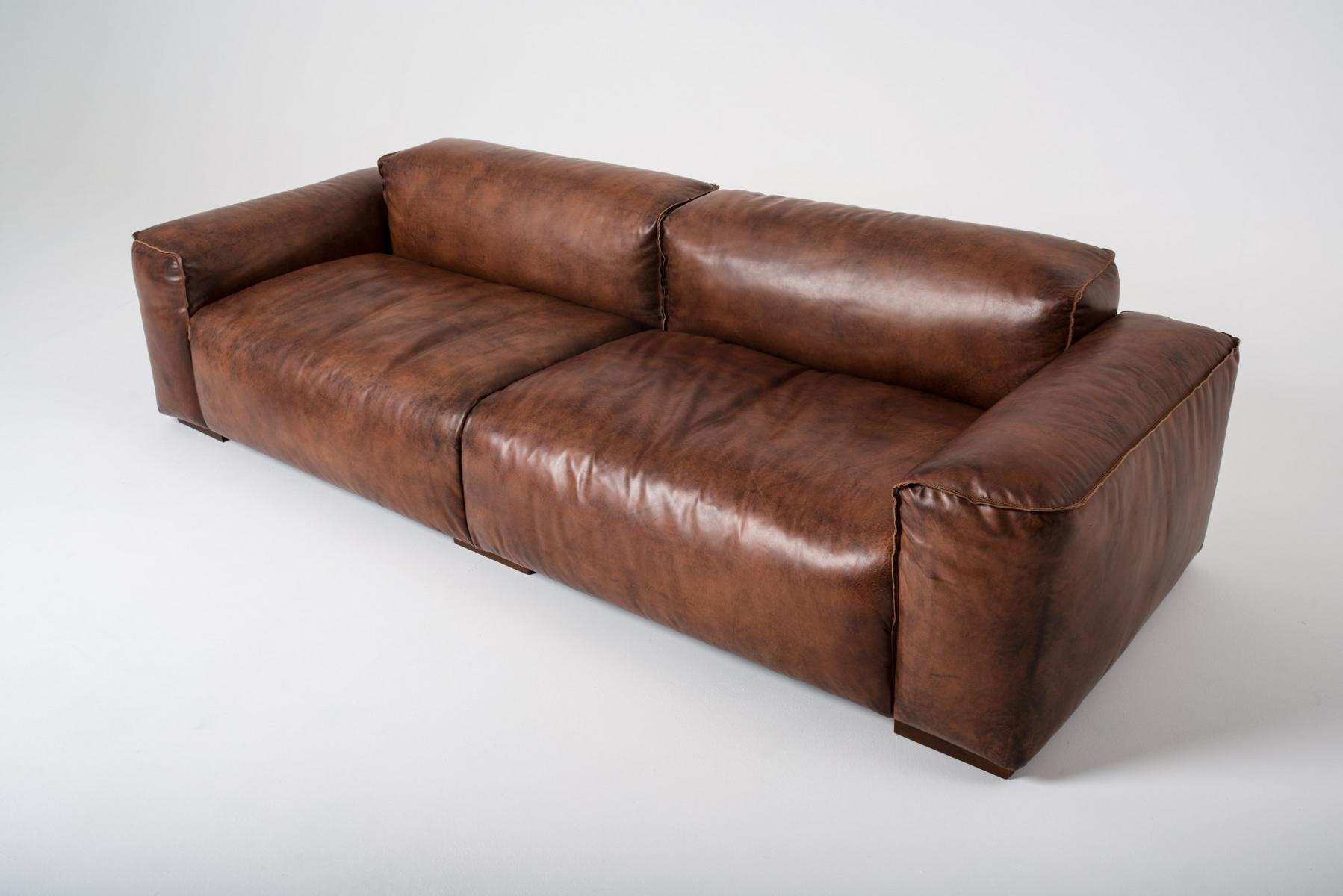LAZY 3 seater leather sofa