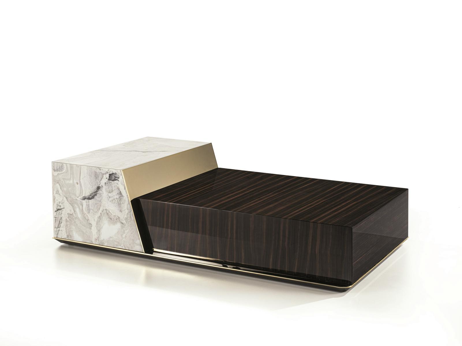 BOLD Rectangular stone coffee table with drawers