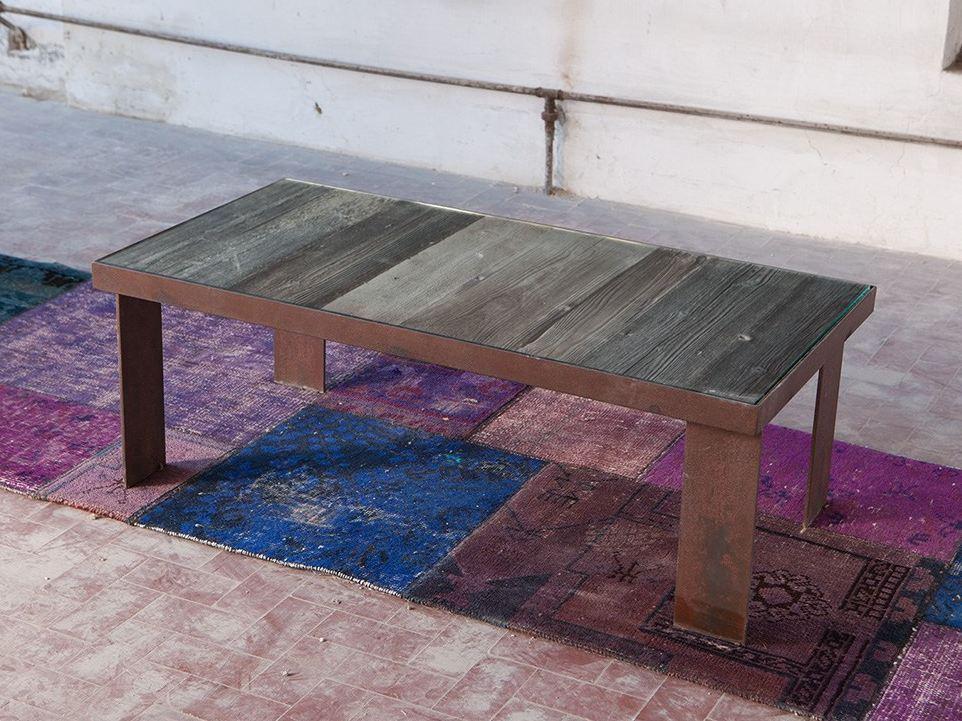 KORZUN Rectangular reclaimed wood coffee table