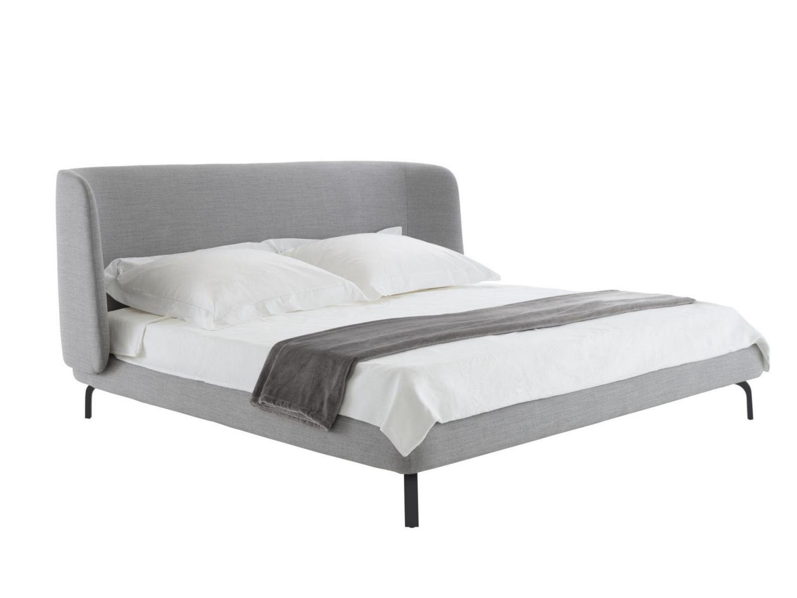 DESDEMONE Fabric double bed with upholstered headboard