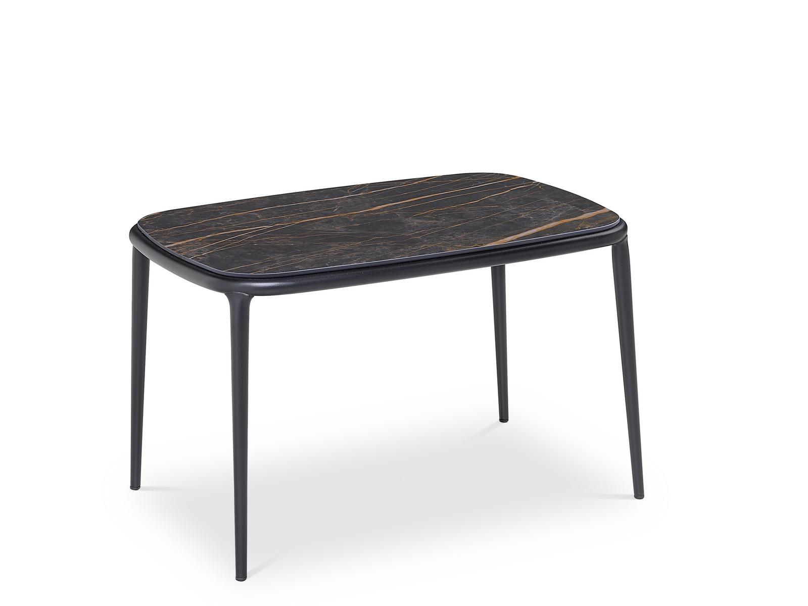 LEA CT Rectangular coffee table in steel and ceramic top