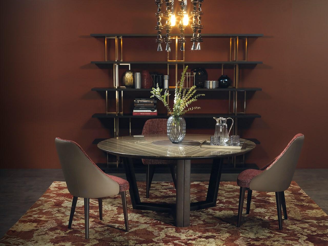 B140 Round marble table with Lazy Susan