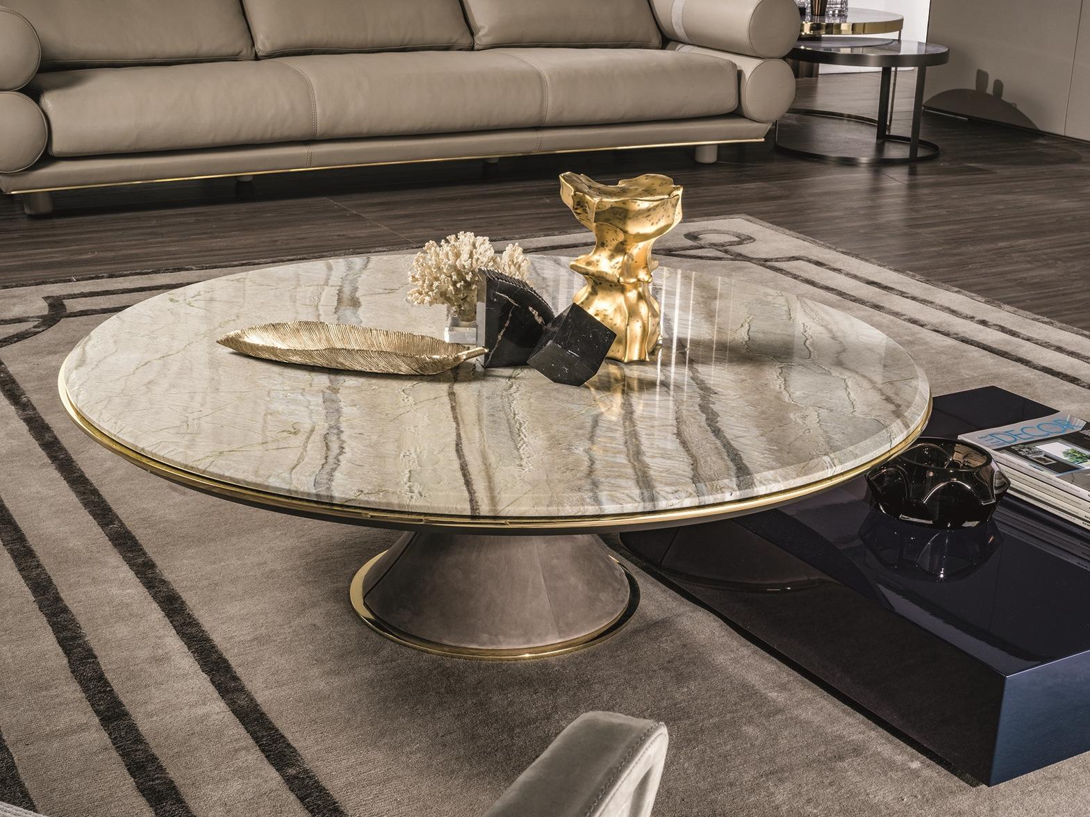 GEHRY Oval metal coffee table