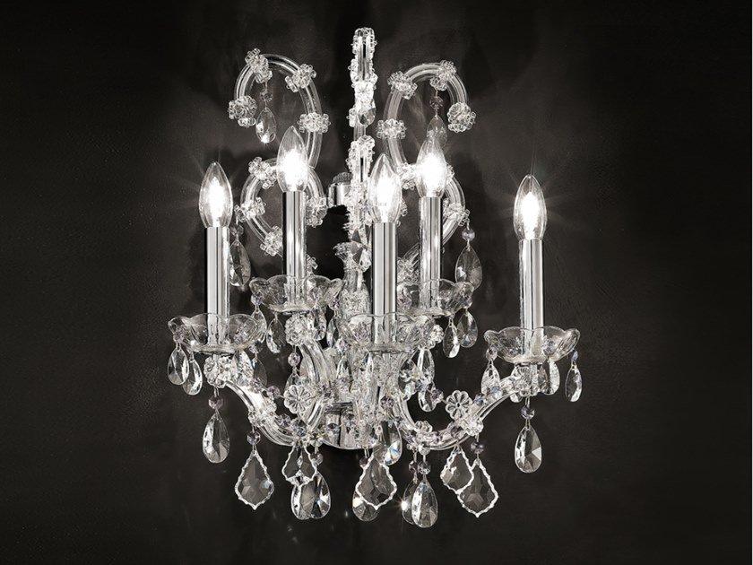 MARIA TERESA VE 998 A5 Incandescent chrome plated wall light with crystals