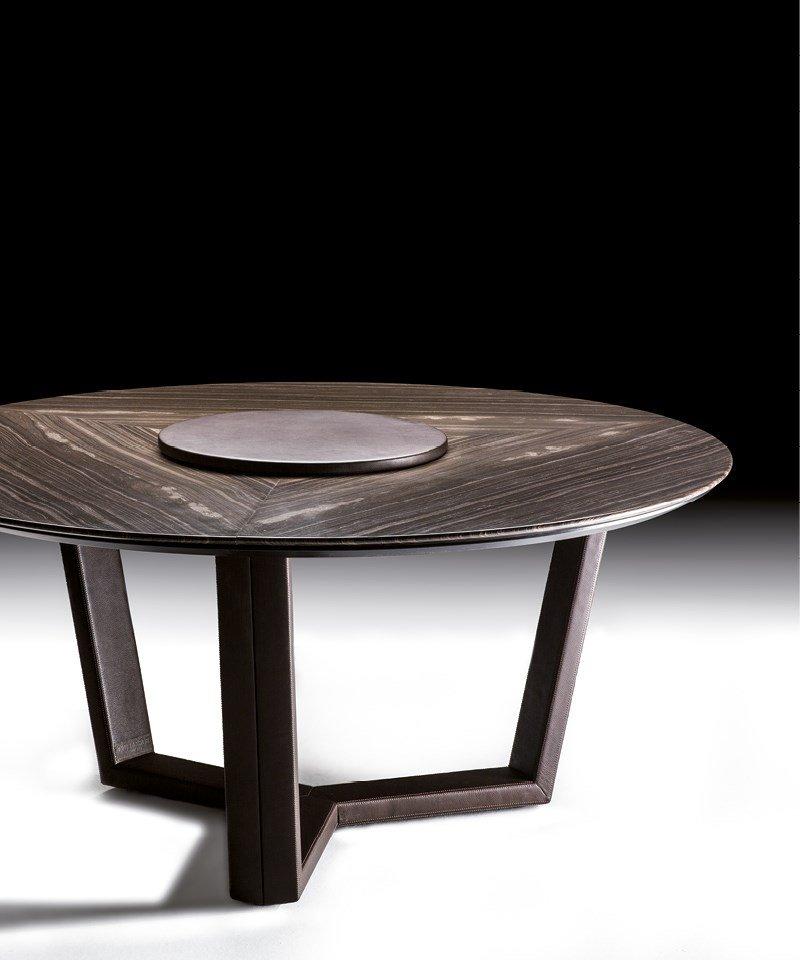 B140 Round marble table with Lazy Susan