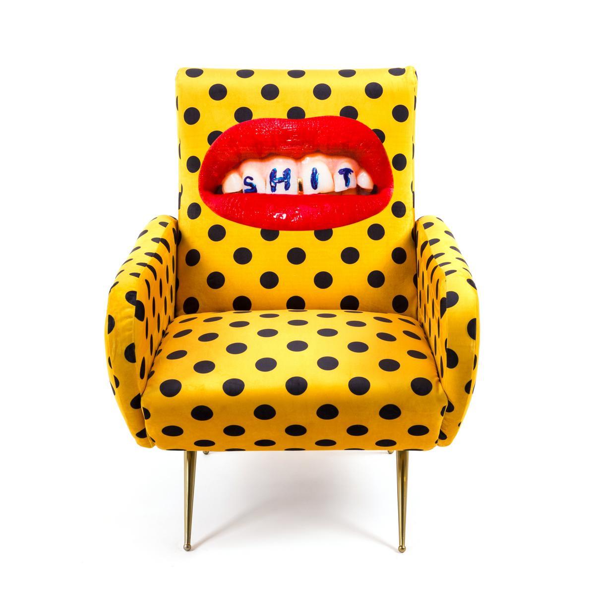 SHIT Fabric armchair with armrests