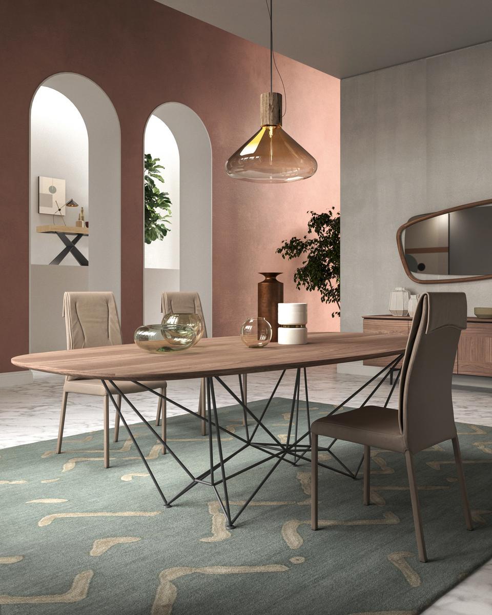 FIL8 FISSO Oval oak table