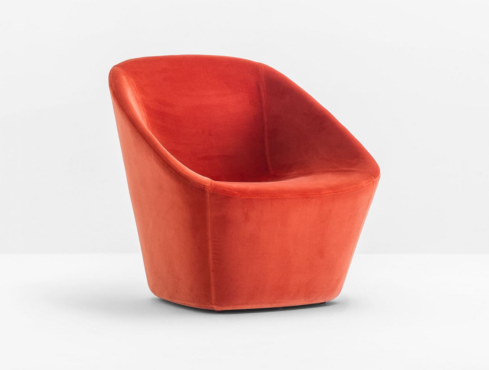 LOG 366 Upholstered fabric armchair with armrests