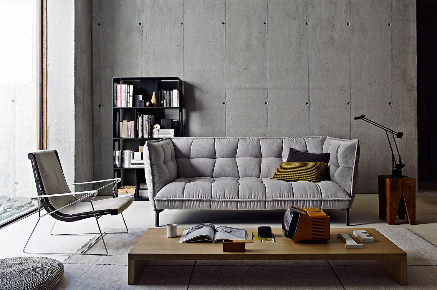HUSK Tufted fabric sofa