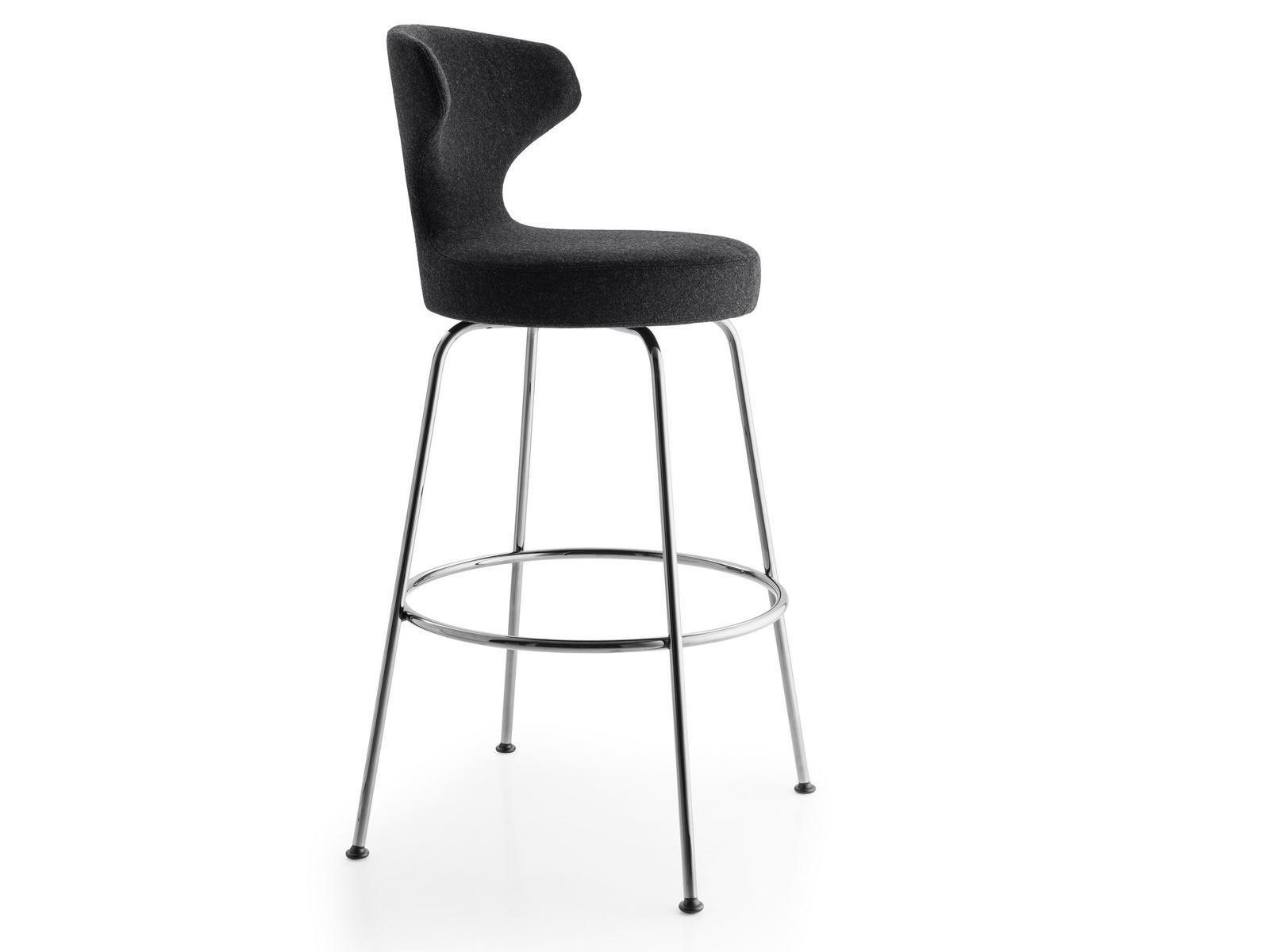 PAPILIO High upholstered stool with back