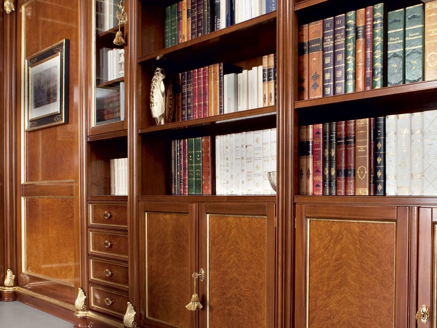 13907 Open custom wooden bookcase