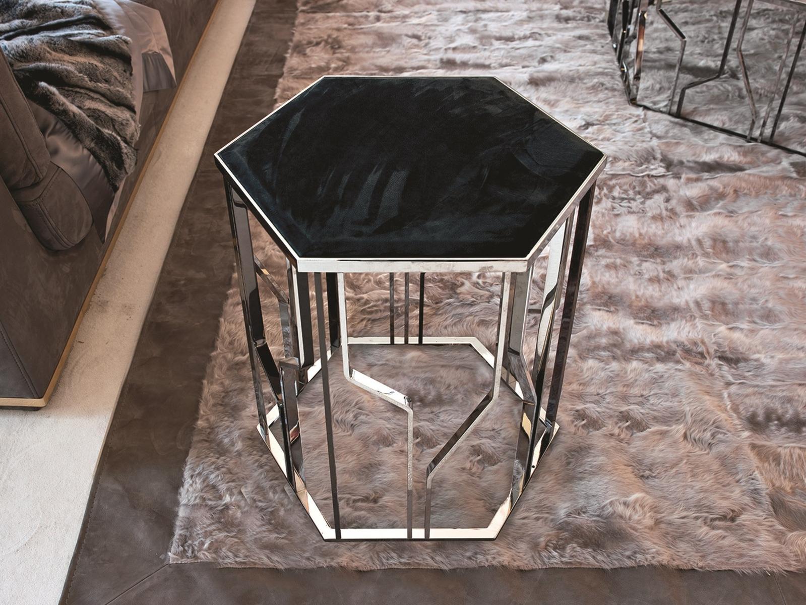 GINZA Hexagonal metal coffee table