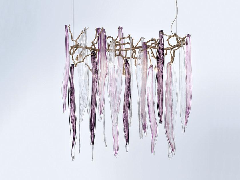 WATERFALL CT3382/7 Handmade bronze pendant lamp