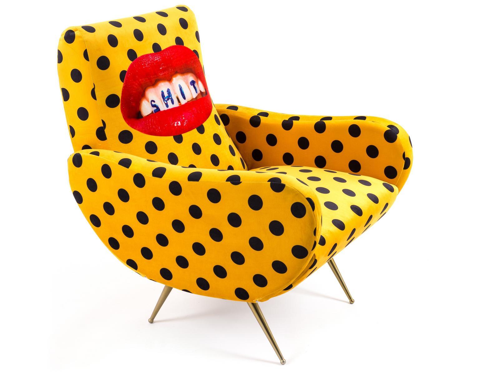 SHIT Fabric armchair with armrests
