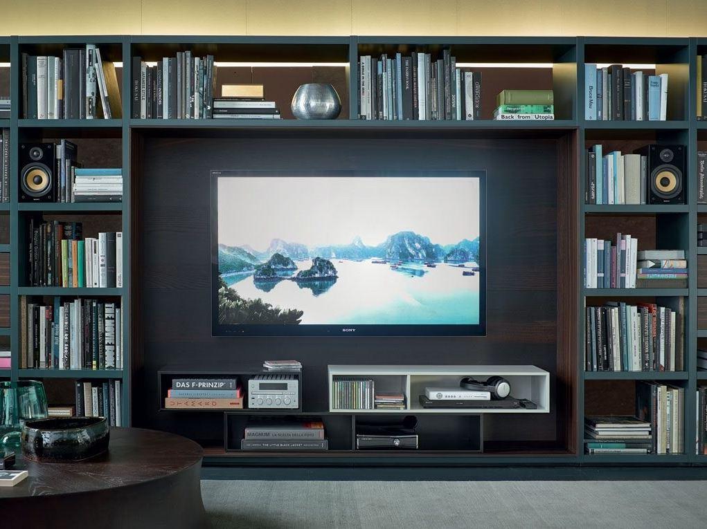 WALL SYSTEM Sectional wooden bookcase