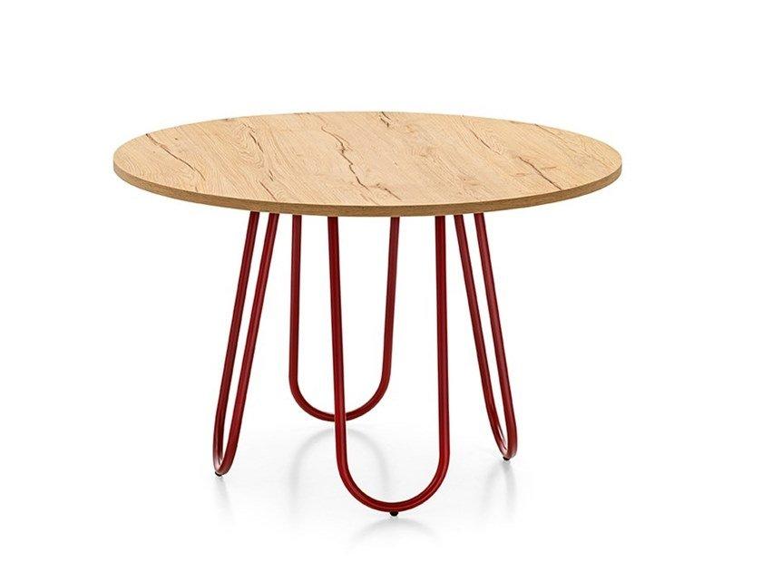 STULLE Round melamine-faced chipboard table