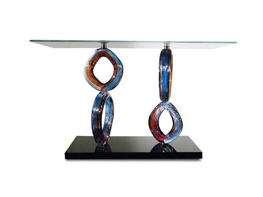 VENEZIA Rectangular glass console table