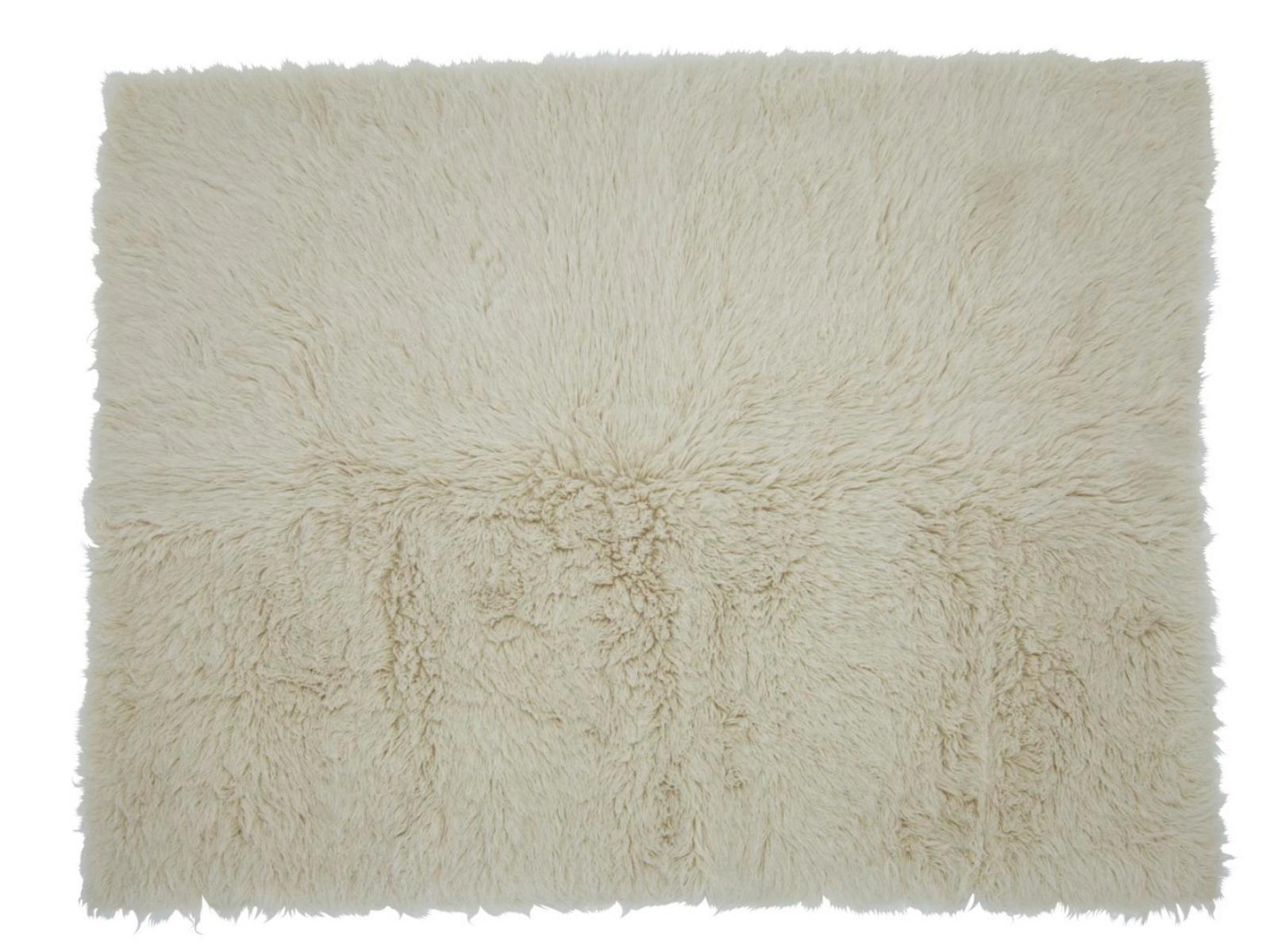 CHALI Solid-color handmade rectangular wool rug