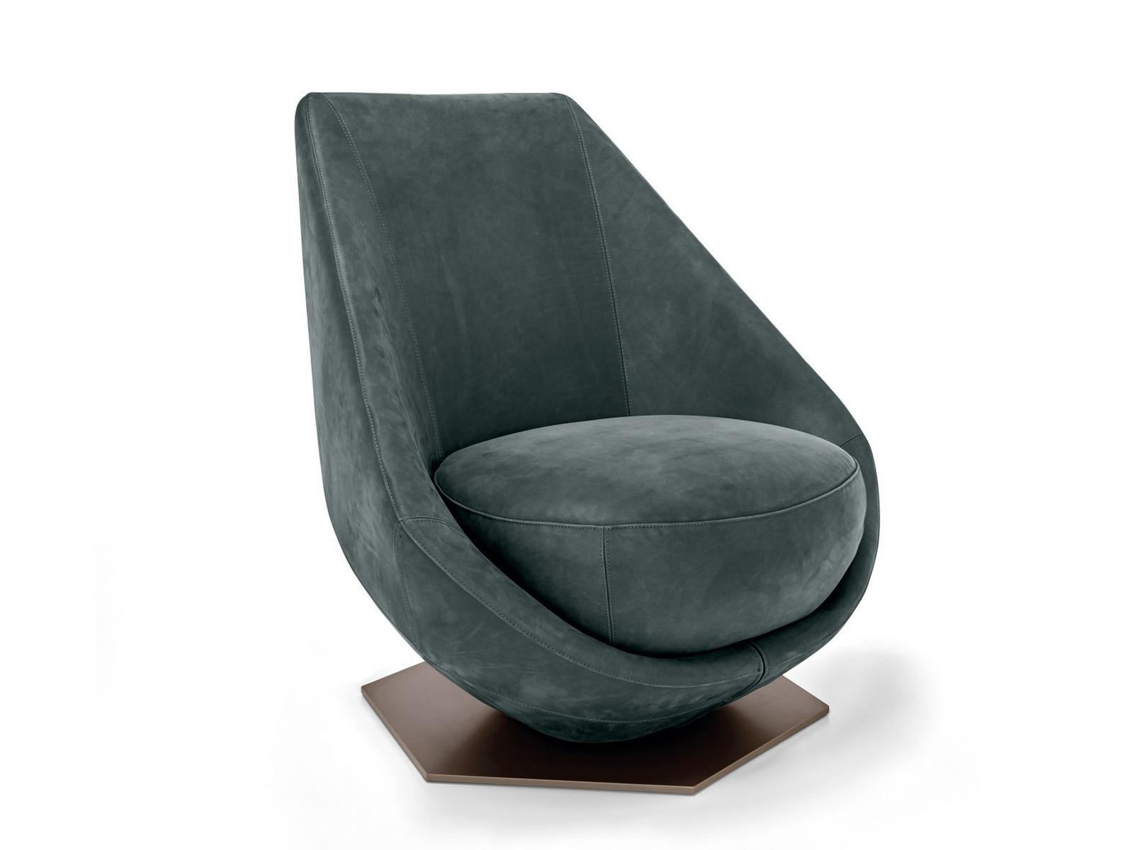 OVERDRIVE Swivel fabric armchair