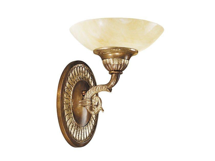 RAFFAELLO 1999/A1 Rust gold leaf wall light with onyx glass
