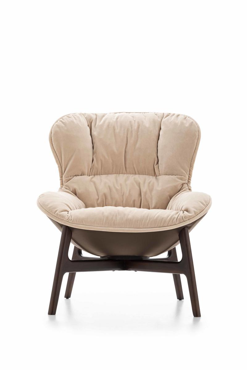 SOFTY Wing upholstered fabric armchair