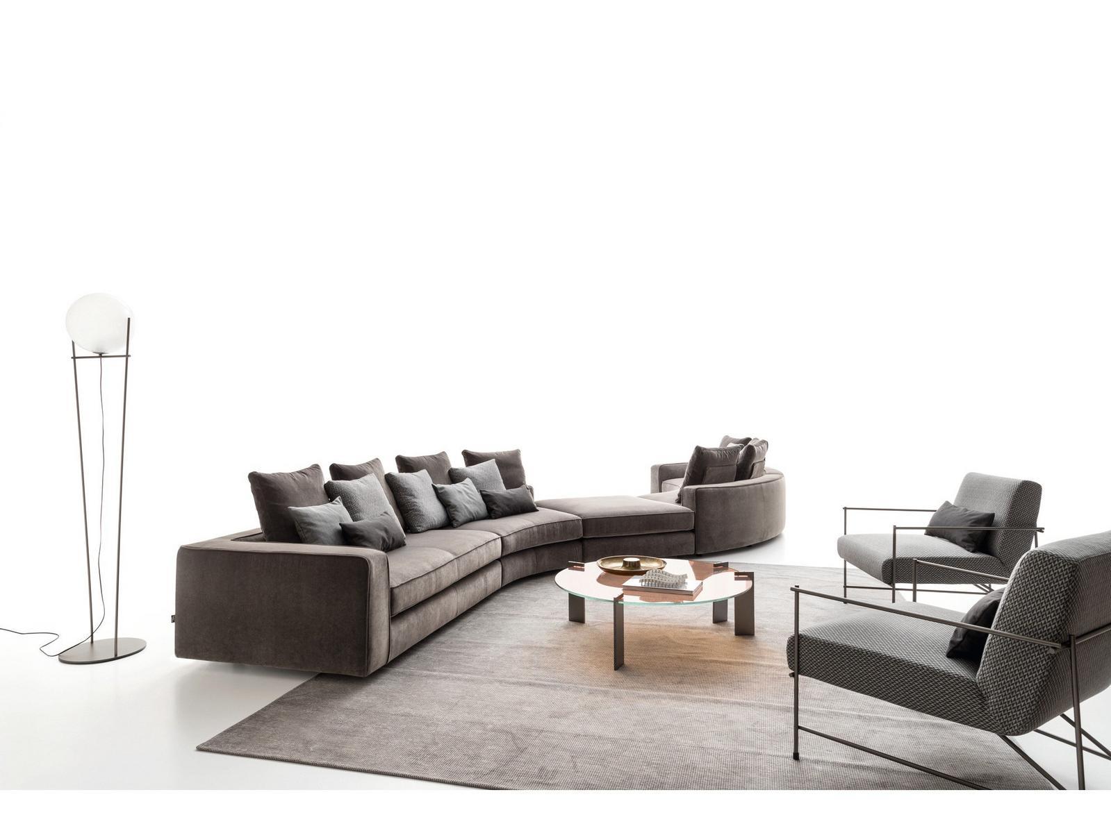 LOMAN SOFT Sectional curved fabric sofa