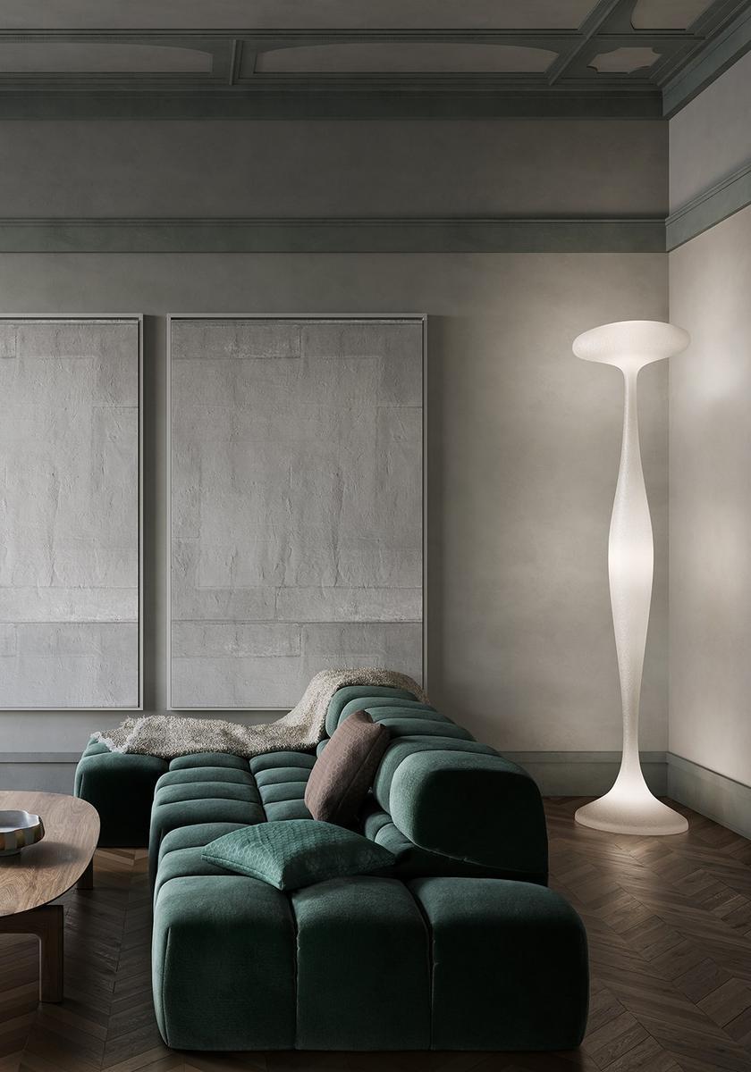 E.T.A. Fiberglass floor lamp with dimmer