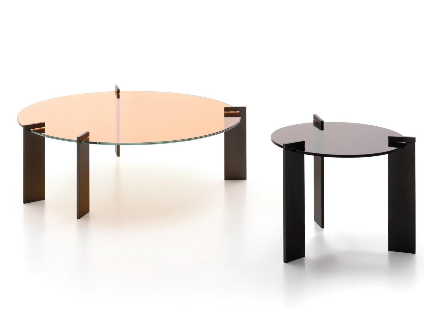 AULOS Round glass coffee table