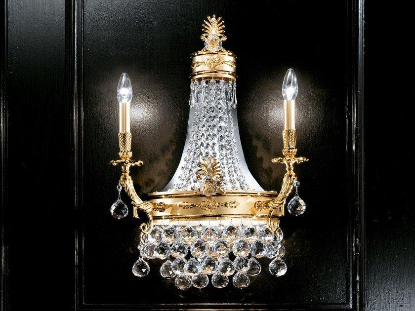 IMPERO & DECO VE 804 A3 Incandescent brass wall light with crystals