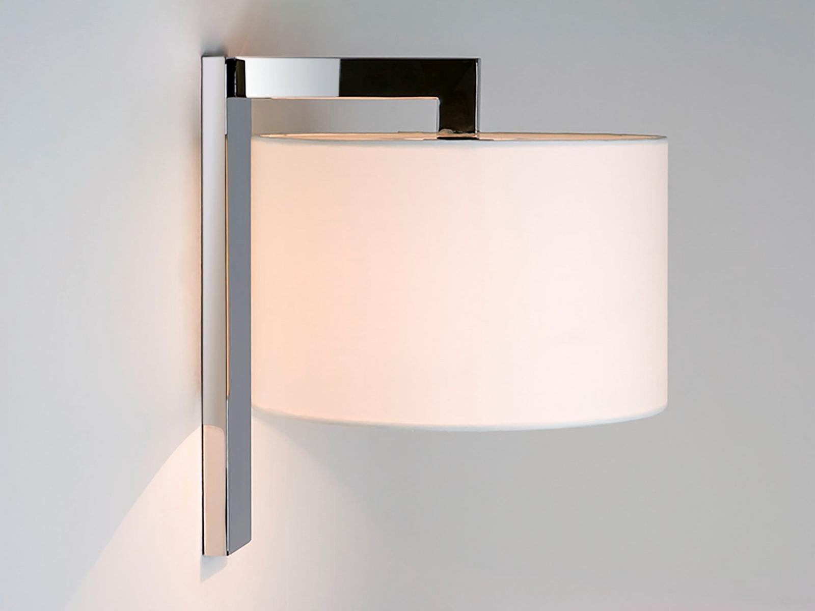 RAVELLO Wall lamp with fixed arm in steel and fabric