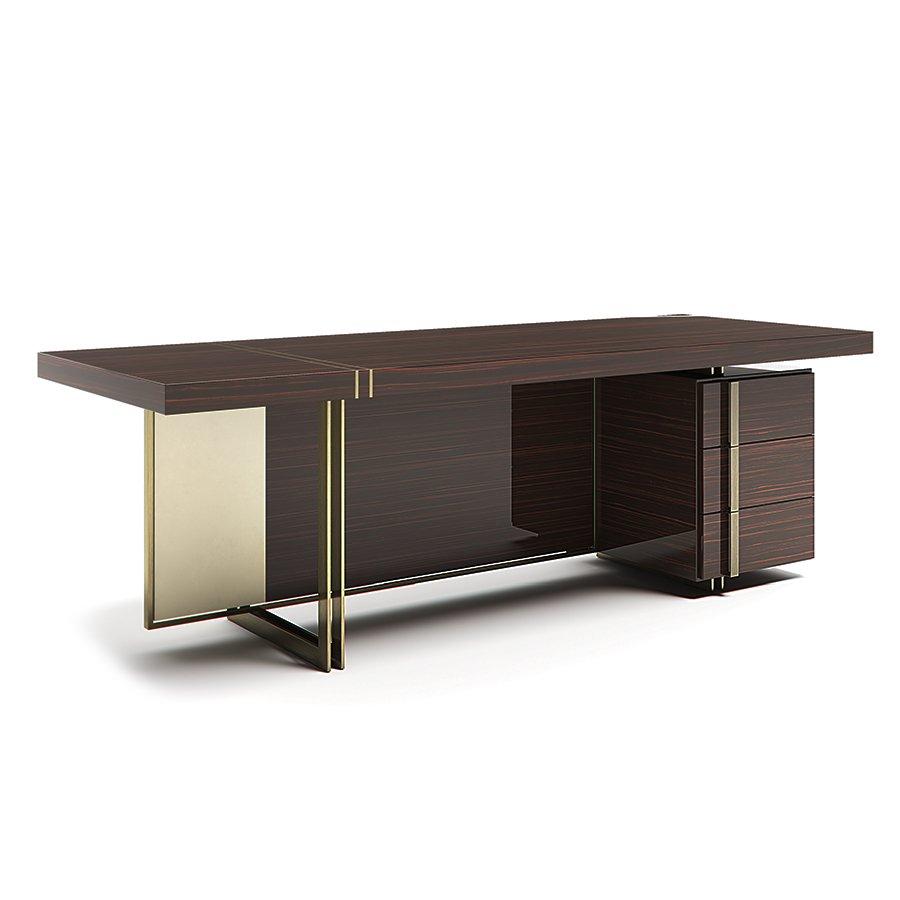 MONDRIAN Rectangular wooden office desk with drawers