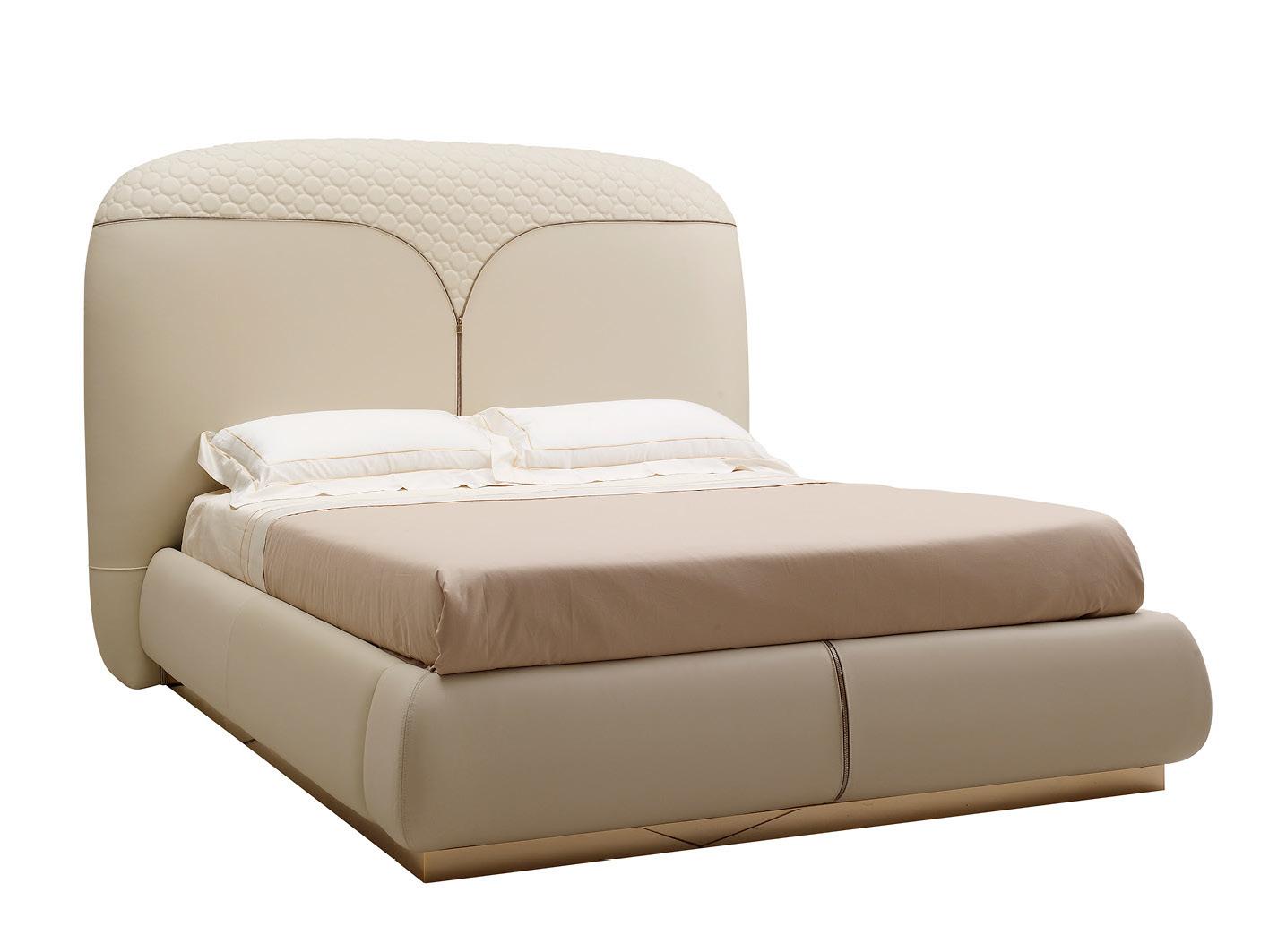 ESTER Upholstered double bed with high headboard