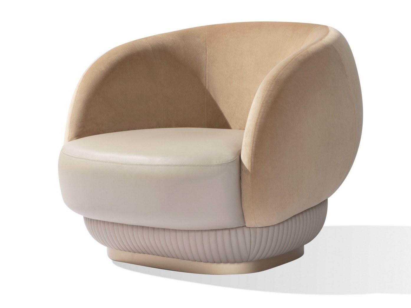 MOON Nabuk armchair with armrests