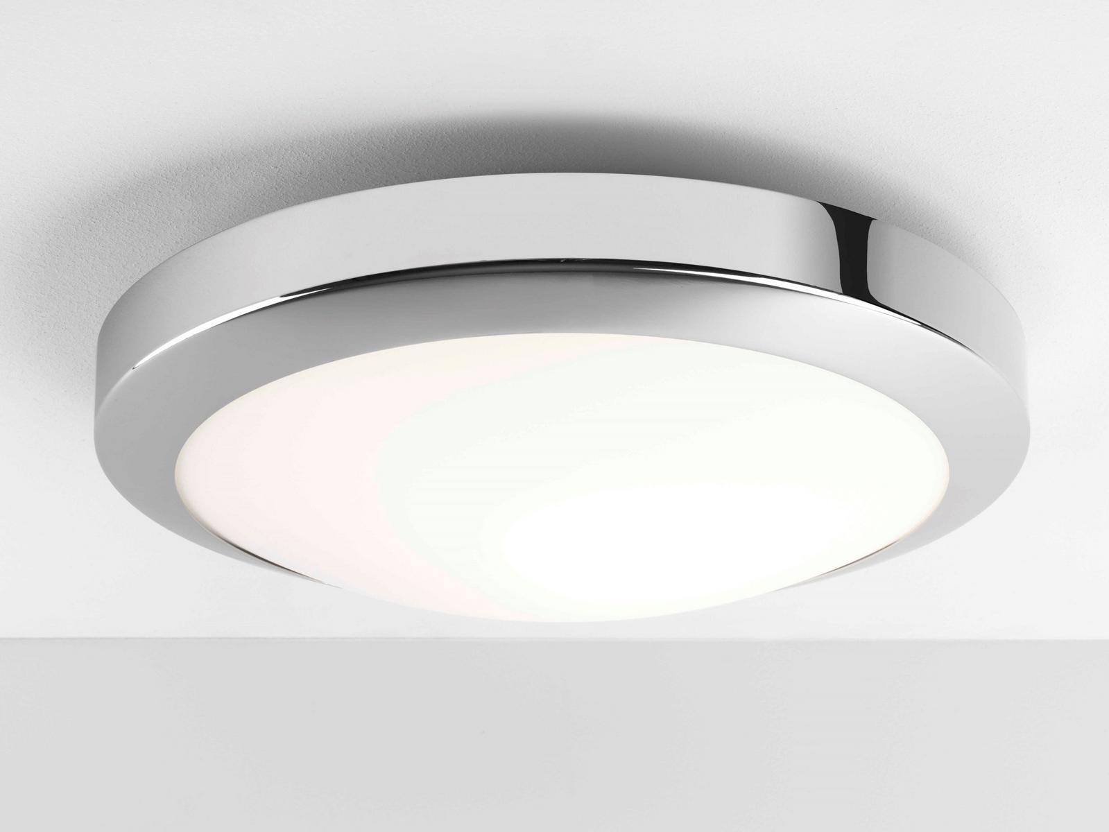 DAKOTA Glass and steel ceiling light for bathroom