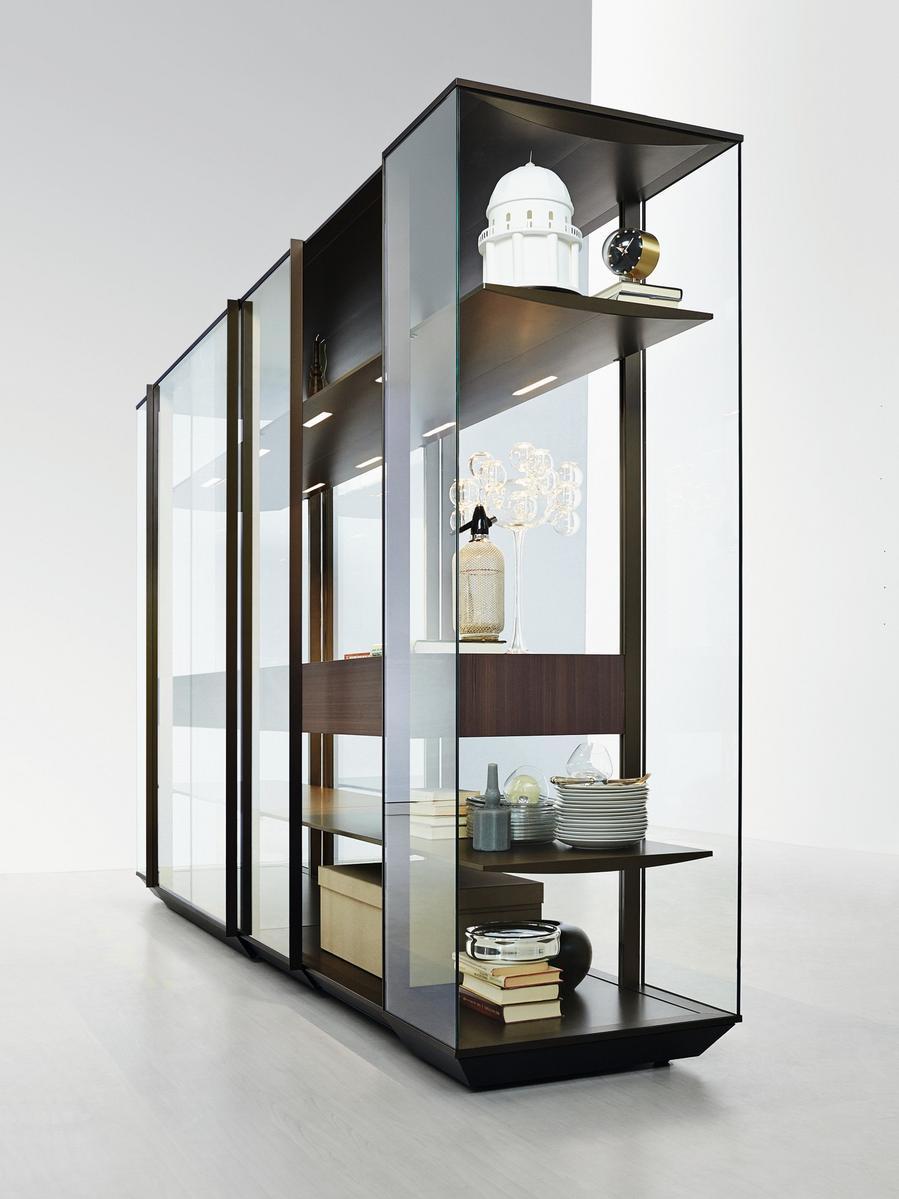 KRISTAL Glass and aluminium display cabinet / wardrobe