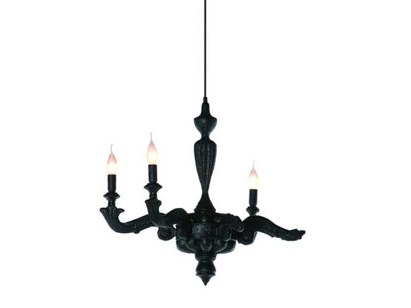 SMOKE CHANDELIER Wooden pendant lamp