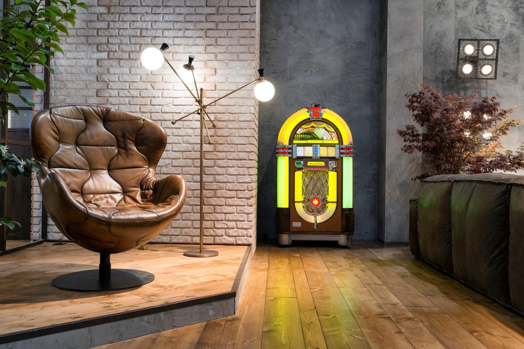 IGLOO Brass and glass floor lamp