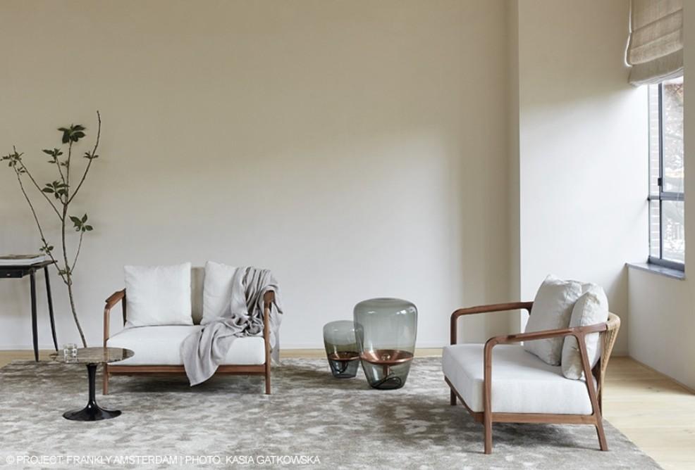 CRONO Fabric armchair with removable cover with armrests