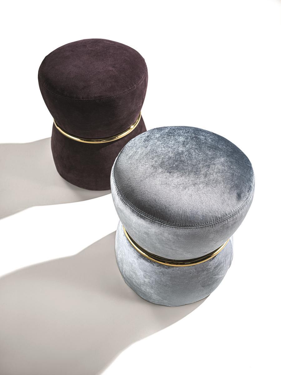 RIVER Round nabuk pouf