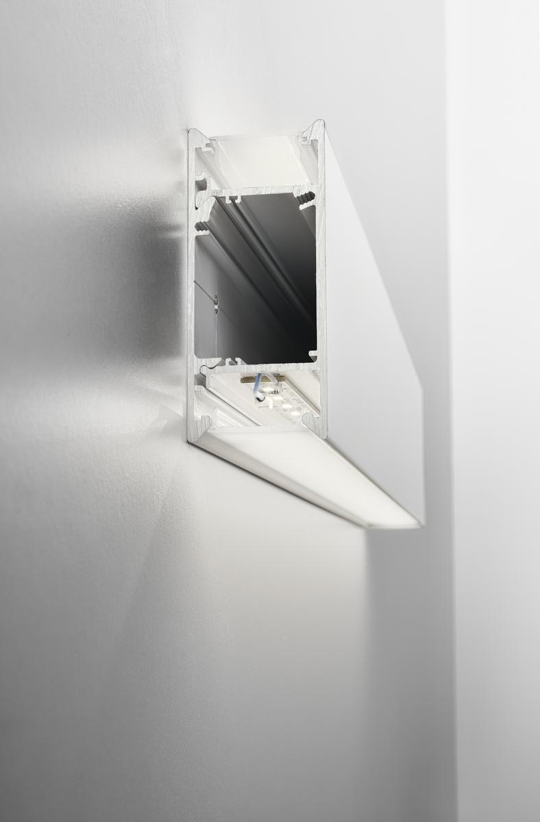 GIANO LED direct-indirect light extruded aluminium wall lamp