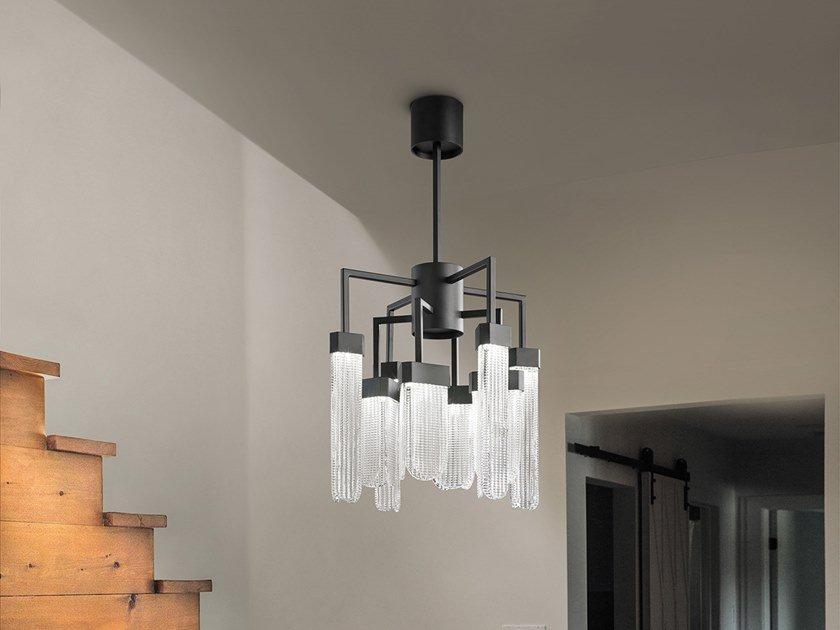 BLAKE S8 LED suspension lamp in metal and glass