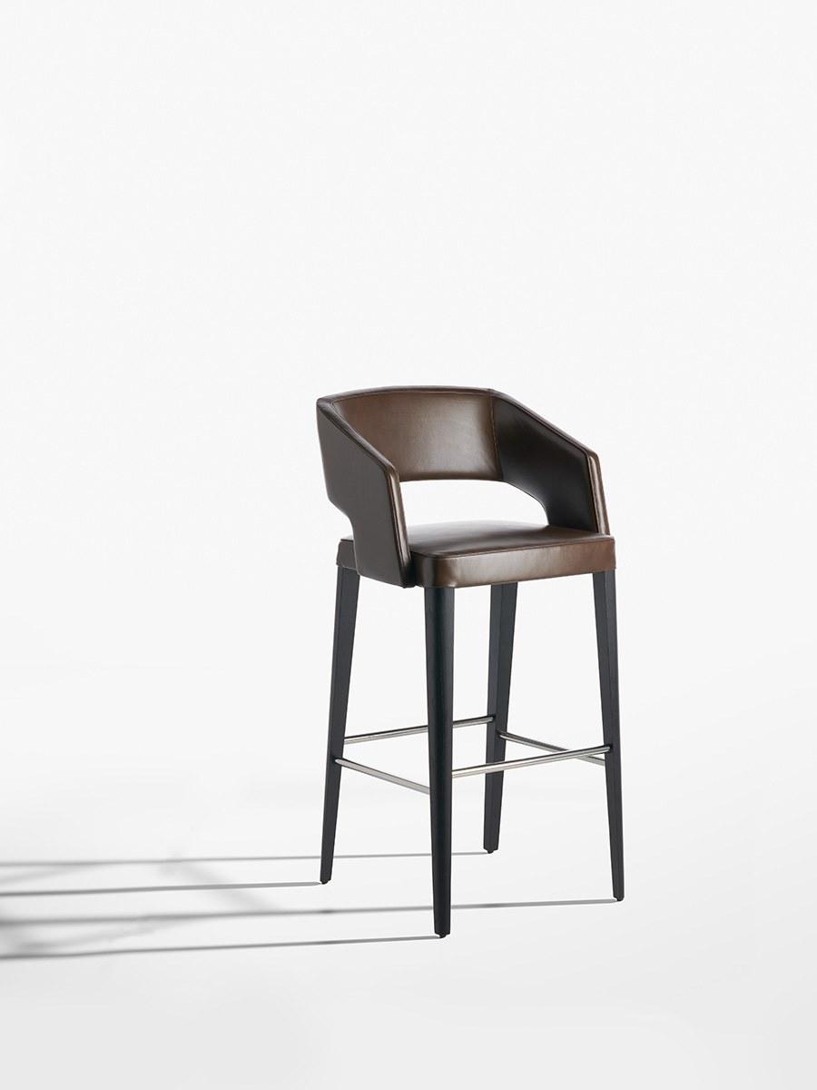 JOLLY High upholstered stool with armrests